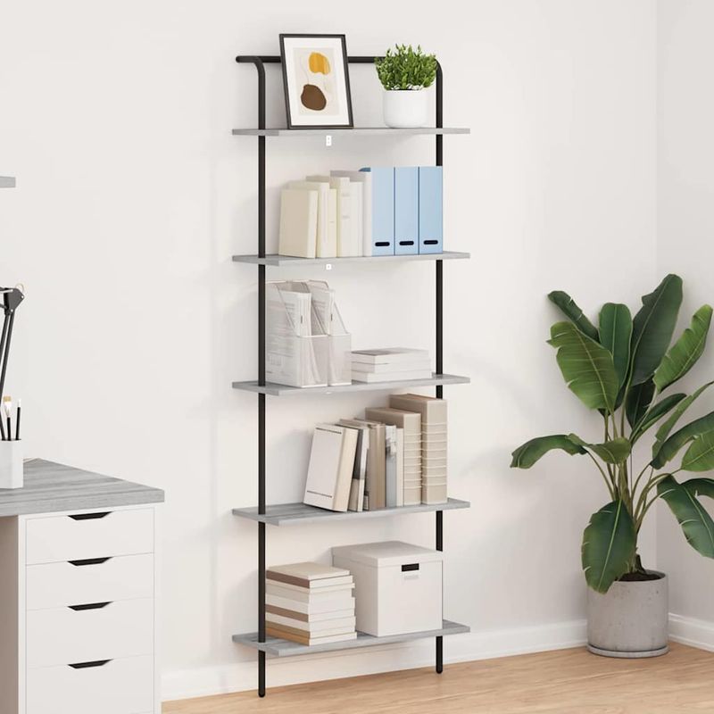 Casa si Gradina - Mobilier - Biblioteci si rafturi - Biblioteci - Raft pentru carti sonoma gri 60 x 24 x 168 cm Lemn compozit - Infinity.ro