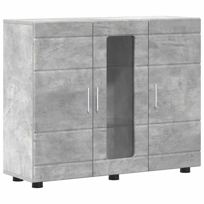 Casa si Gradina - Mobilier - Seturi de mobilier - Seturi living - Bufet cu raft cu usa Gri beton 55.5 x 29 x 100 cm Lemn compozit - Infinity.ro
