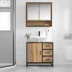Casa si Gradina - Mobilier - Mobilier baie - Comode baie - Dulap pentru Chiuveta de Baie stejar artizanal 65 x 33 x 60 cm - Infinity.ro