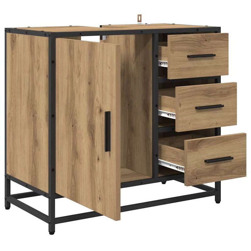 Casa si Gradina - Mobilier - Mobilier baie - Comode baie - Dulap pentru Chiuveta de Baie stejar artizanal 65 x 33 x 60 cm - Infinity.ro