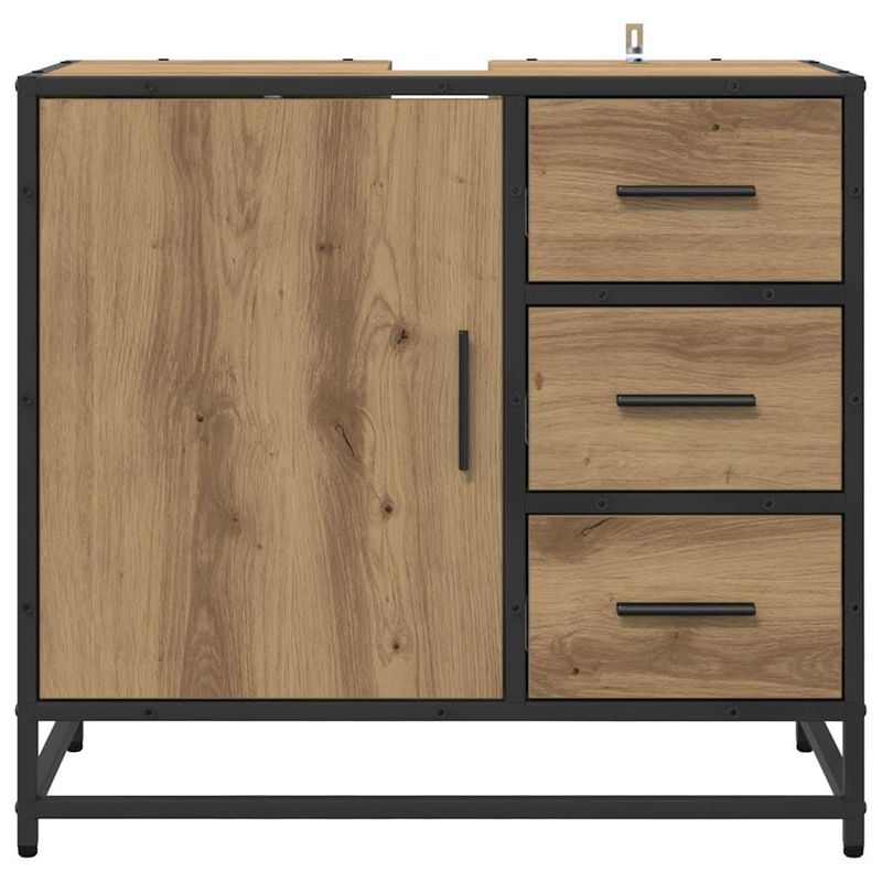 Casa si Gradina - Mobilier - Mobilier baie - Comode baie - Dulap pentru Chiuveta de Baie stejar artizanal 65 x 33 x 60 cm - Infinity.ro