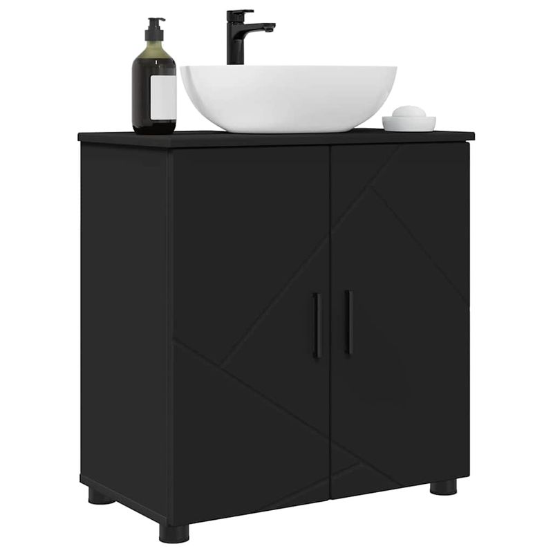 Casa si Gradina - Mobilier - Mobilier baie - Corpuri baie - Dulap de Baie cu raft Negru 61 x 35 x 64 cm Lemn compozit - Infinity.ro