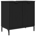 Casa si Gradina - Mobilier - Mobilier baie - Comode baie - Comoda pentru Chiuveta de Baie cu usa Negru 60.5 x 33.5 x 61 cm - Infinity.ro