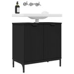 Casa si Gradina - Mobilier - Mobilier baie - Comode baie - Comoda pentru Chiuveta de Baie cu usa Negru 60.5 x 33.5 x 61 cm - Infinity.ro
