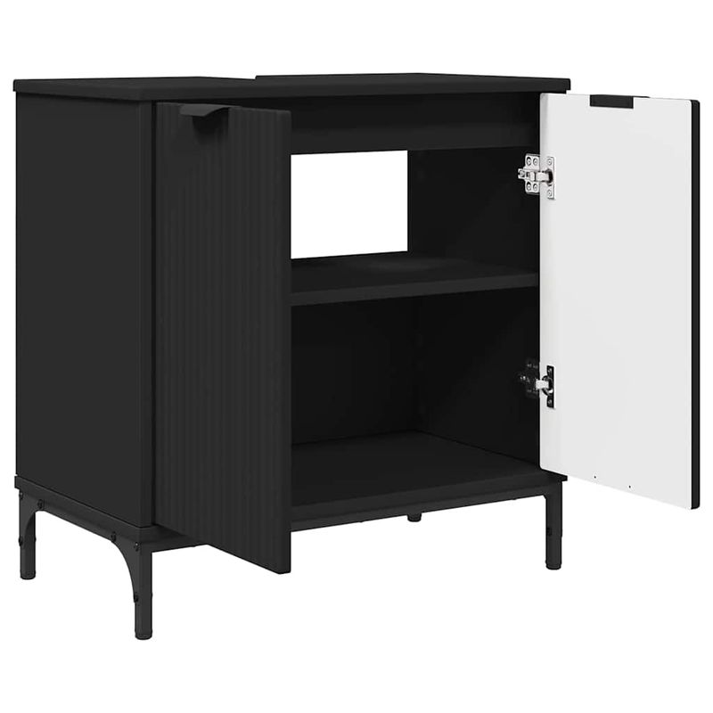 Casa si Gradina - Mobilier - Mobilier baie - Comode baie - Comoda pentru Chiuveta de Baie cu usa Negru 60.5 x 33.5 x 61 cm - Infinity.ro