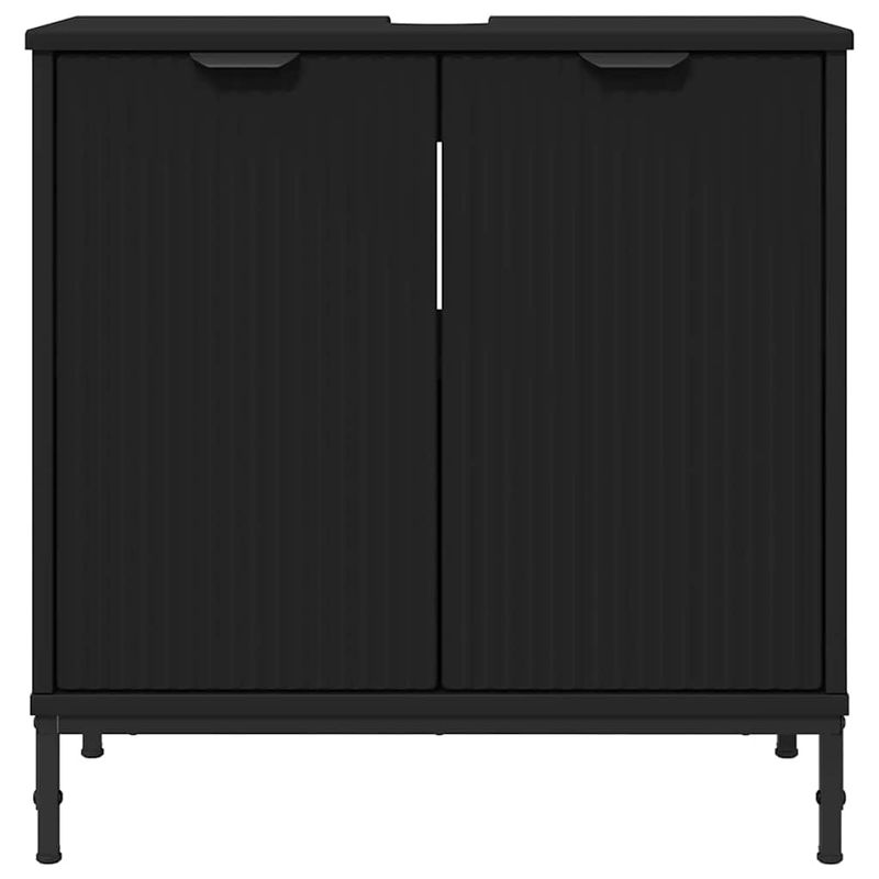 Casa si Gradina - Mobilier - Mobilier baie - Comode baie - Comoda pentru Chiuveta de Baie cu usa Negru 60.5 x 33.5 x 61 cm - Infinity.ro