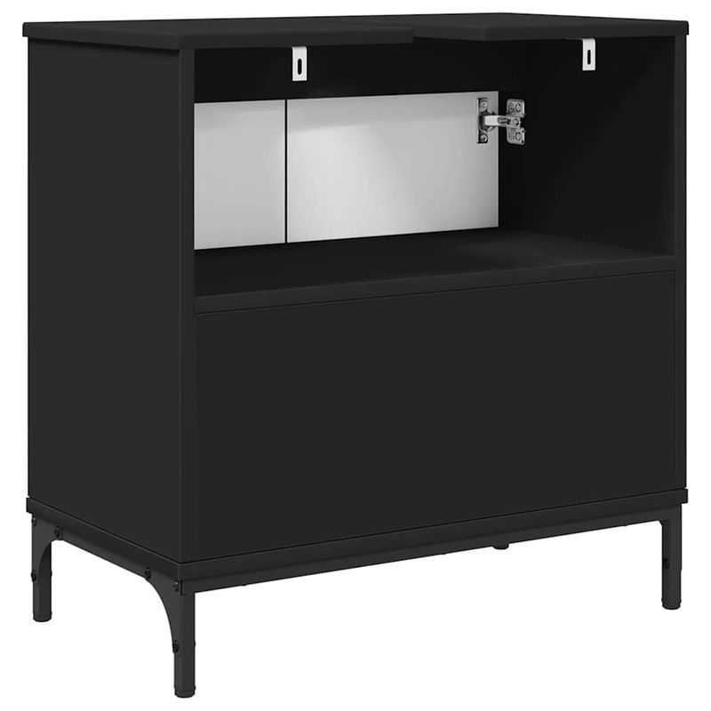 Casa si Gradina - Mobilier - Mobilier baie - Comode baie - Comoda pentru Chiuveta de Baie cu usa Negru 60.5 x 33.5 x 61 cm - Infinity.ro