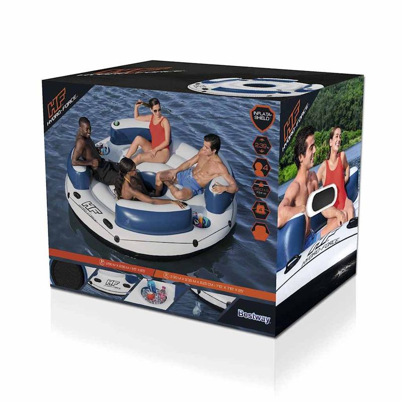 Jucarii, Copii si Bebe - Jucarii si jocuri - Jucarii de exterior - Saltele si mingi pentru plaja - Bestway Insula plutitoare Hydro-Force, 239x63,5 cm - Infinity.ro