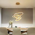 Casa si Gradina - Corpuri si surse de iluminat - Lustre si pendule - Lustra LED cu Telecomanda Elizabeth 152W Dimabila Auriu - Infinity.ro