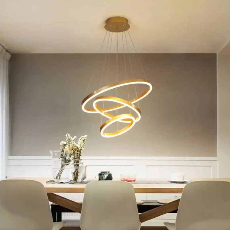 Casa si Gradina - Corpuri si surse de iluminat - Lustre si pendule - Lustra LED cu Telecomanda Elizabeth 152W Dimabila Auriu - Infinity.ro