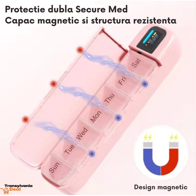 Casa si Gradina - Mobilier - Organizare si depozitare - Cutii depozitare - Organizator inteligent pentru pastile cu display, alarma, conexiune Bluetooth - Infinity.ro