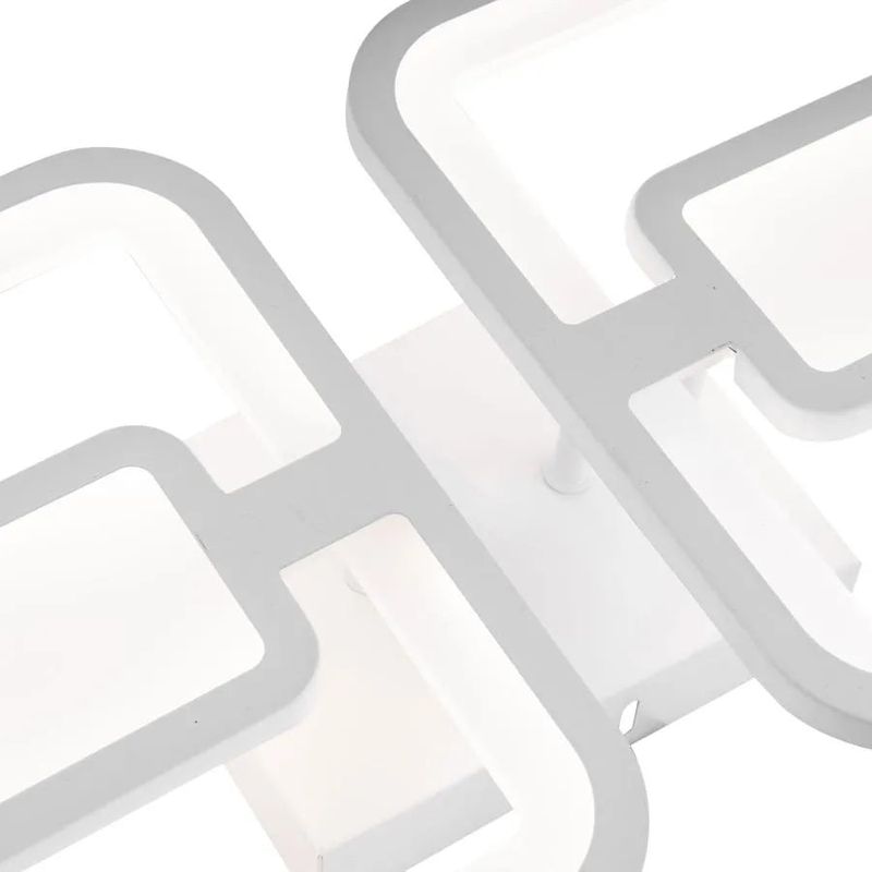 Casa si Gradina - Corpuri si surse de iluminat - Lustre si pendule - Lustra LED cu telecomanda FELIX, 57W, 2 Patrate, lumina Rece/Calda/Neutra, Dimabila, Alb - Infinity.ro