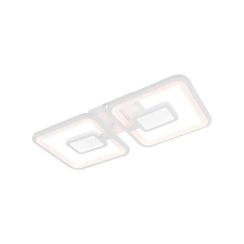 Casa si Gradina - Corpuri si surse de iluminat - Lustre si pendule - Lustra LED cu telecomanda FELIX, 57W, 2 Patrate, lumina Rece/Calda/Neutra, Dimabila, Alb - Infinity.ro