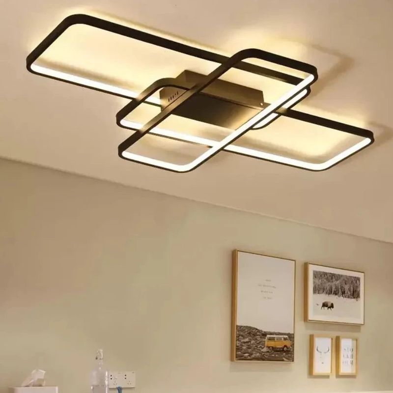 Casa si Gradina - Corpuri si surse de iluminat - Lustre si pendule - Lustra LED cu telecomanda AXIS, 96W, 3 Elemente,, lumina Rece/Calda/Neutra, Dimabila, Negru - Infinity.ro