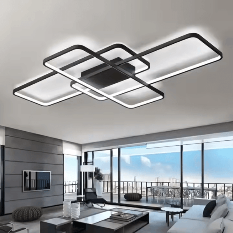 Casa si Gradina - Corpuri si surse de iluminat - Lustre si pendule - Lustra LED cu telecomanda AXIS, 96W, 3 Elemente,, lumina Rece/Calda/Neutra, Dimabila, Negru - Infinity.ro