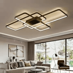 Casa si Gradina - Corpuri si surse de iluminat - Lustre si pendule - Lustra LED cu telecomanda AXIS, 96W, 3 Elemente,, lumina Rece/Calda/Neutra, Dimabila, Negru - Infinity.ro