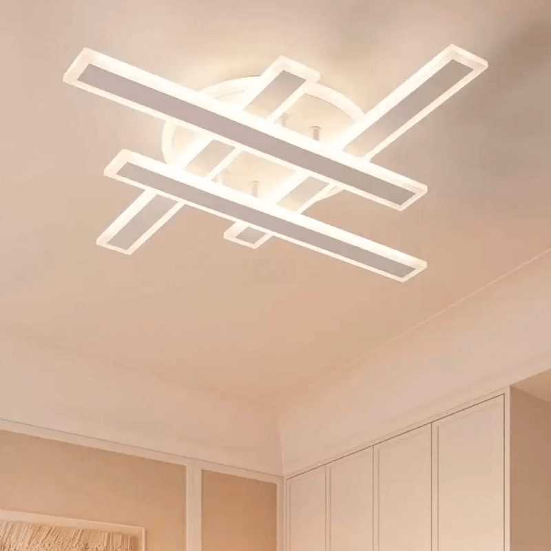 Casa si Gradina - Corpuri si surse de iluminat - Lustre si pendule - Lustra LED cu telecomanda SHAWN, Liniara, 85W, lumina Rece/Calda/Neutra, Dimabila, Alb - Infinity.ro