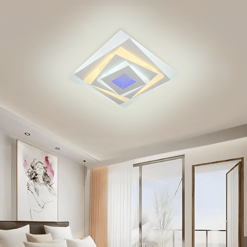Casa si Gradina - Corpuri si surse de iluminat - Lustre si pendule - Lustra LED NIVARA RGB 3D, 20W, lumina Rece/Calda/Neutra, Alb - Infinity.ro