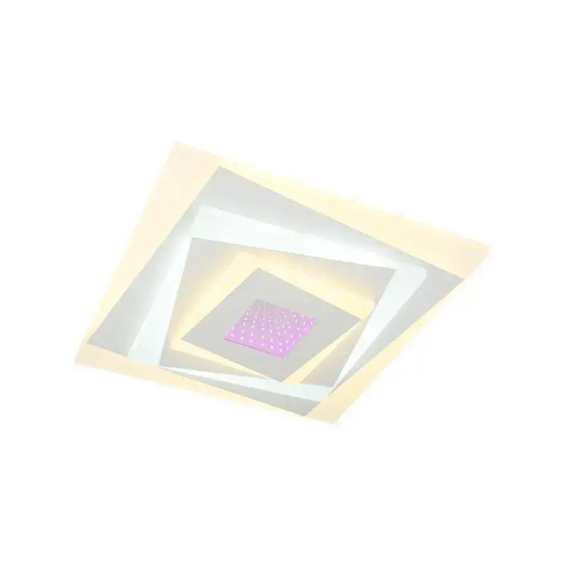 Casa si Gradina - Corpuri si surse de iluminat - Lustre si pendule - Lustra LED NIVARA RGB 3D, 20W, lumina Rece/Calda/Neutra, Alb - Infinity.ro