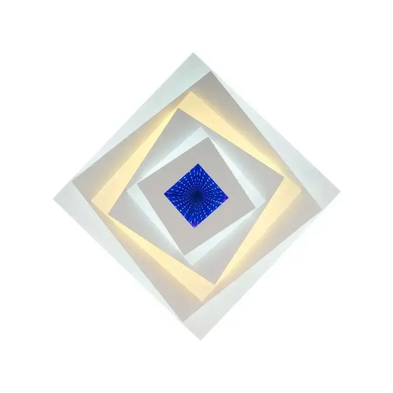 Casa si Gradina - Corpuri si surse de iluminat - Lustre si pendule - Lustra LED NIVARA RGB 3D, 20W, lumina Rece/Calda/Neutra, Alb - Infinity.ro