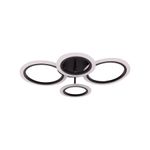 Casa si Gradina - Corpuri si surse de iluminat - Lustre si pendule - Lustra LED cu telecomanda NATHANIEL, 44W, 4 Cercuri, lumina Rece/Calda/Neutra, Dimabila, Negru - Infinity.ro