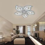 Casa si Gradina - Corpuri si surse de iluminat - Lustre si pendule - Lustra LED cu telecomanda GLORIOSA, 150W, 5 Petale, lumina Rece/Calda/Neutra, Dimabila, Alb - Infinity.ro