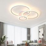 Casa si Gradina - Corpuri si surse de iluminat - Lustre si pendule - Lustra LED cu telecomanda BRENDA, 41W, 3 Cercuri, lumina Rece/Calda/Neutra, Dimabila, Alb - Infinity.ro