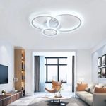 Casa si Gradina - Corpuri si surse de iluminat - Lustre si pendule - Lustra LED cu telecomanda BRENDA, 41W, 3 Cercuri, lumina Rece/Calda/Neutra, Dimabila, Alb - Infinity.ro