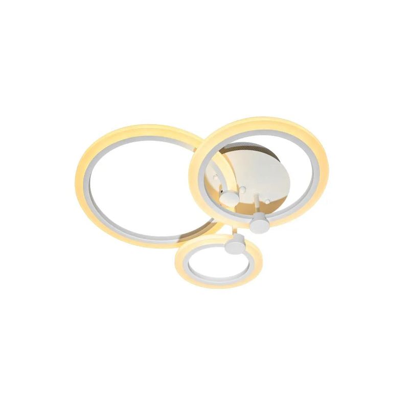 Casa si Gradina - Corpuri si surse de iluminat - Lustre si pendule - Lustra LED cu telecomanda BRENDA, 41W, 3 Cercuri, lumina Rece/Calda/Neutra, Dimabila, Alb - Infinity.ro