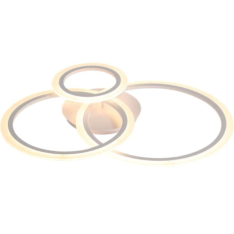 Casa si Gradina - Corpuri si surse de iluminat - Lustre si pendule - Lustra LED cu telecomanda BRENDA, 41W, 3 Cercuri, lumina Rece/Calda/Neutra, Dimabila, Alb - Infinity.ro
