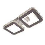 Casa si Gradina - Corpuri si surse de iluminat - Lustre si pendule - Lustra LED cu telecomanda si cristal QUADRIS, 24W, 2 Patrate, lumina Rece/Calda/Neutra, Dimabila, Alb - Infinity.ro