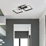 Casa si Gradina - Corpuri si surse de iluminat - Lustre si pendule - Lustra LED VERTEX GRID, 16W, 2 Patrate, lumina Rece/Calda/Neutra, Negru - Infinity.ro