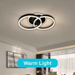Casa si Gradina - Corpuri si surse de iluminat - Lustre si pendule - Lustra LED cu telecomanda RIGA ELISABETH, 55W, 2 Cercuri, lumina Rece/Calda/Neutra, Dimabila, Negru - Infinity.ro