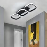 Casa si Gradina - Corpuri si surse de iluminat - Lustre si pendule - Lustra LED VERTEX Grid Patrate Paralele, 32W, 3 Patrate Lumina Rece/Calda/Neutra, Negru - Infinity.ro