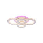 Casa si Gradina - Corpuri si surse de iluminat - Lustre si pendule - Lustra LED cu telecomanda si cristal NOVA ROTONDA RGB, 86W, 4 Cercuri, lumina Rece/Calda/Neutra, Dimabila, Alb - Infinity.ro