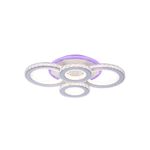 Casa si Gradina - Corpuri si surse de iluminat - Lustre si pendule - Lustra LED cu telecomanda si cristal NOVA ROTONDA RGB, 86W, 4 Cercuri, lumina Rece/Calda/Neutra, Dimabila, Alb - Infinity.ro