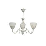 Casa si Gradina - Corpuri si surse de iluminat - Lustre si pendule - Lustra Rustic COTTAGE, 3xE27, Alb, Metal si Sticla - Infinity.ro