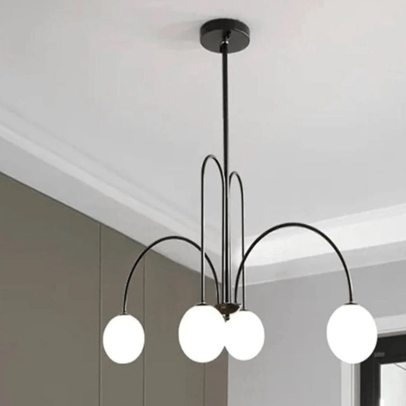 Casa si Gradina - Corpuri si surse de iluminat - Lustre si pendule - Lustra cu Abajur, Torino, 4xE14, Negru, Metal - Infinity.ro