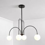 Casa si Gradina - Corpuri si surse de iluminat - Lustre si pendule - Lustra cu Abajur, Torino, 4xE14, Negru, Metal - Infinity.ro