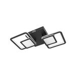 Casa si Gradina - Corpuri si surse de iluminat - Lustre si pendule - Lustra LED cu telecomanda BALANS 48W, 2 Patrate, lumina Rece/Calda/Neutra, Dimabila, Negru - Infinity.ro