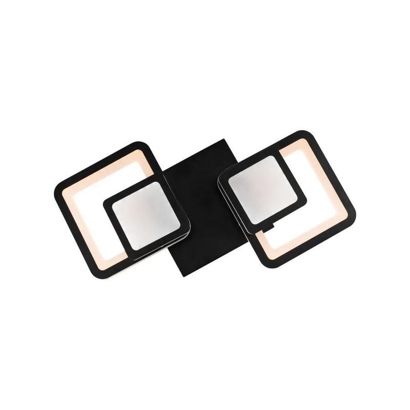 Casa si Gradina - Corpuri si surse de iluminat - Lustre si pendule - Lustra LED cu telecomanda BALANS 48W, 2 Patrate, lumina Rece/Calda/Neutra, Dimabila, Negru - Infinity.ro