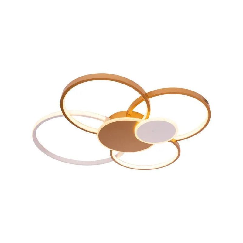 Casa si Gradina - Corpuri si surse de iluminat - Lustre si pendule - Lustra LED Lacerta cu Telecomanda, 200W, Auriu, Acril, Dimabila - Infinity.ro