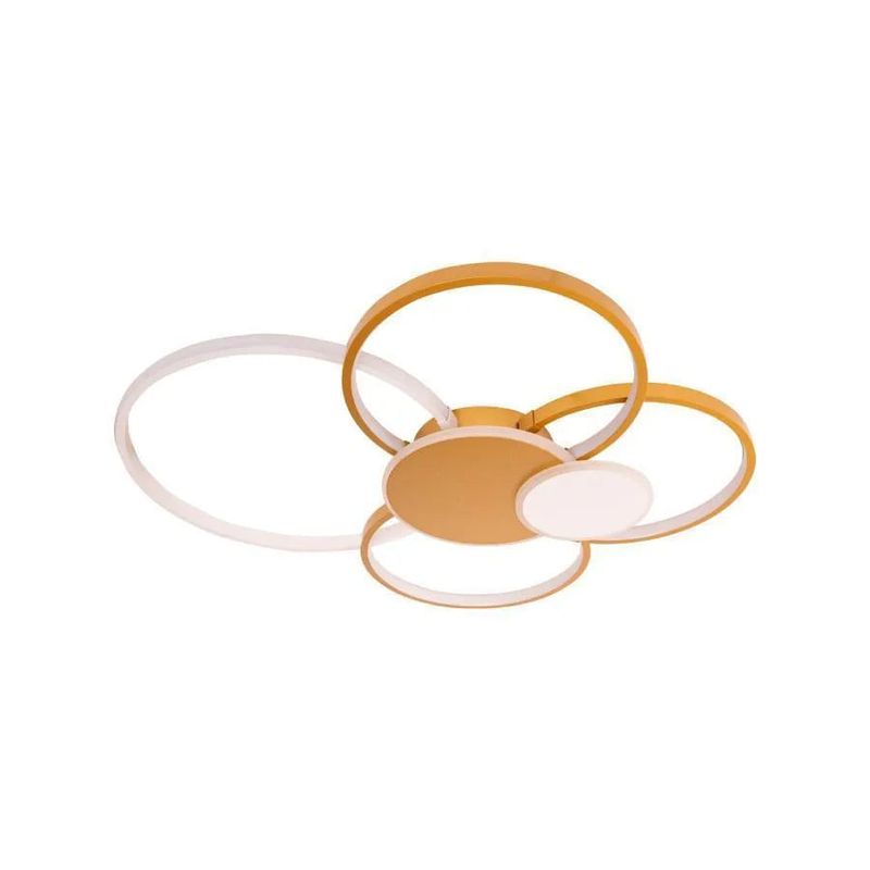 Casa si Gradina - Corpuri si surse de iluminat - Lustre si pendule - Lustra LED Lacerta cu Telecomanda, 200W, Auriu, Acril, Dimabila - Infinity.ro
