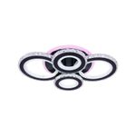Casa si Gradina - Corpuri si surse de iluminat - Lustre si pendule - Lustra LED NOVA Rotonda cu Cristale, 4 Surse de Lumina, RGB, cu Telecomanda, 68W, Negru si Inox - Infinity.ro