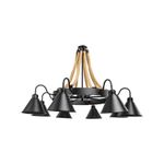 Casa si Gradina - Corpuri si surse de iluminat - Lustre si pendule - Lustra Indiana, 8xE27, Metal si Franghie, Negru - Infinity.ro
