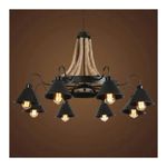 Casa si Gradina - Corpuri si surse de iluminat - Lustre si pendule - Lustra Indiana, 8xE27, Metal si Franghie, Negru - Infinity.ro