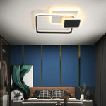 Casa si Gradina - Corpuri si surse de iluminat - Lustre si pendule - Lustra LED cu telecomanda ANEMONA, 75W, 3 Patrate, lumina Rece/Calda/Neutra, Dimabila, Negru - Infinity.ro