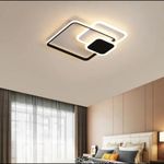 Casa si Gradina - Corpuri si surse de iluminat - Lustre si pendule - Lustra LED cu telecomanda ANEMONA, 75W, 3 Patrate, lumina Rece/Calda/Neutra, Dimabila, Negru - Infinity.ro
