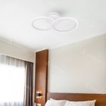 Casa si Gradina - Corpuri si surse de iluminat - Lustre si pendule - Lustra LED cu telecomanda BETTY, 28W, 2 Cercuri, lumina Rece/Calda/Neutra, Dimabila, Alb - Infinity.ro