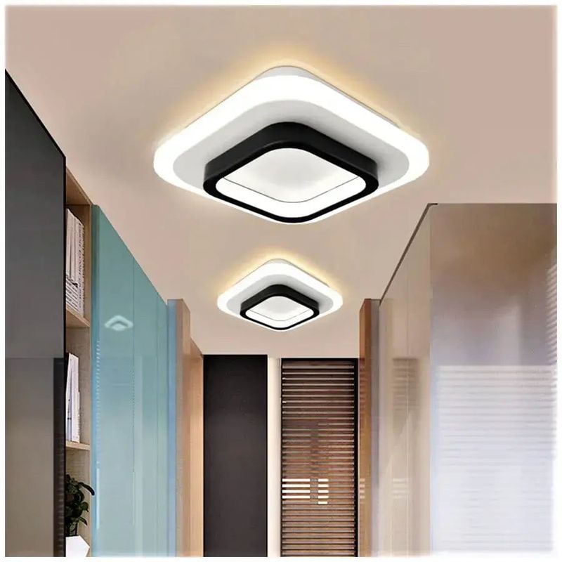 Casa si Gradina - Corpuri si surse de iluminat - Lustre si pendule - Lustra LED Khai 20W Alb Negru - Infinity.ro